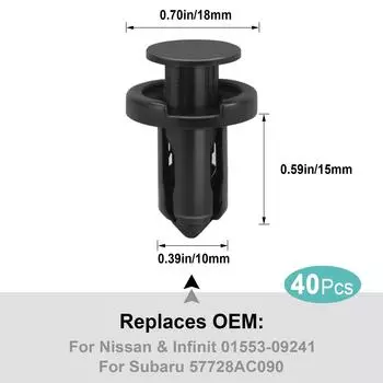 Нейлоновые зажимы-фиксаторы для Nissan 01553-09241 для Subaru 57728AC090, крепеж для бампера, детали салона автомобиля