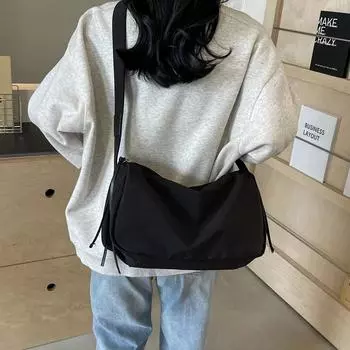 Нейлоновые женские сумки через плечо на молнии, высококачественные повседневные новые однотонные сумки через плечо большой емкости