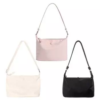 Нейлоновые женские сумки на плечо, модная сумка для девочек, простая легкая сумка, женская шикарная сумка-бродяга, одноцветная сумка подмышками чёрный