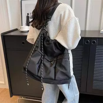 Нейлоновые женские сумки на ремне с застежкой-молнией на распродаже, большая вместимость, повседневные, молодежные, однотонные