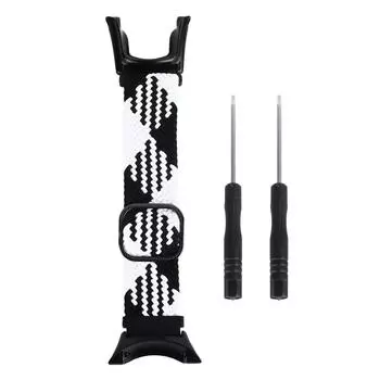 Нейлоновый эластичный ремешок для часов Suunto Ambit 1 2 2S 2R 3 Sport 3 Peak Quick Release Elastic чёрный/белый