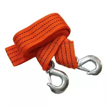 Нейлоновый автомобильный буксировочный трос 300 см с металлическим крюком, прочный высокопрочный автомобильный аксессуар 3-Meters оранжевый