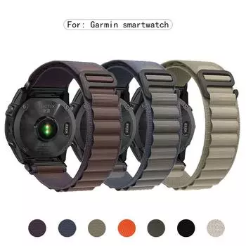 Нейлоновый быстросъемный ремешок 22 мм 26 мм для Garmin Fenix 7X 7 Pro Fenix 6X 6 5X 5Plus Tactix 7 Forerunner 965 955 Enduro 2 Loop Band 26mm Fenix7X 7XPro чёрный