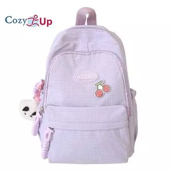 Нейлоновый дышащий, износостойкий, ударопрочный рюкзак для отдыха, тонкий клетчатый рюкзак для студентов колледжа 25x15x33cm белый