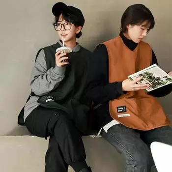 Нейлоновый фартук, водонепроницаемый, устойчивый к пятнам, повседневный жилет, однотонный жилет без рукавов, рабочая одежда с карманами для кухни, рукоделие, живопись