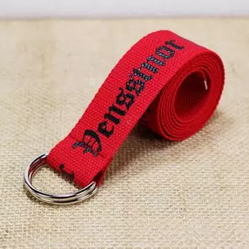 Нейлоновый холщовый ремень для женщин и мужчин с пряжкой D-образного типа, 130 см красный