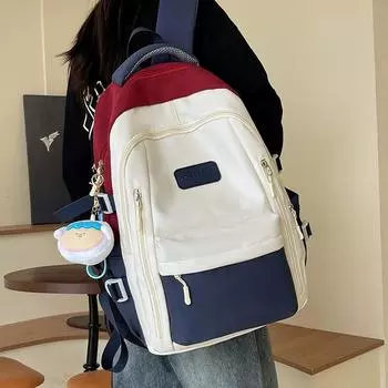 Нейлоновый контрастный рюкзак, школьный рюкзак большой емкости для школьников младших классов, рюкзак для школьников