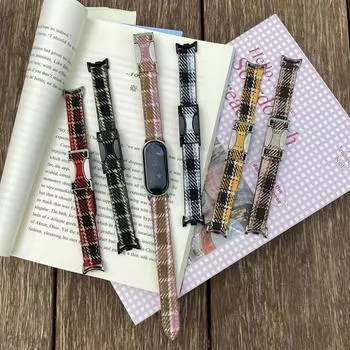 Нейлоновый кожаный магнитный ремешок для Xiaomi Mi Band 9 8 ремешок 8 NFC SmartWatch сменный браслет для Miband 8 9 браслет Correa For Mi Band 8 розовый