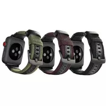 Нейлоновый + кожаный ремешок для Apple Watch Series 6 5 4 3 se iWatch ремешок 38 мм 42 мм браслет Apple Watch Serie 3 4 se 6 40 мм 44 мм ремешок