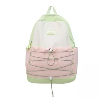 Нейлоновый легкий контрастный школьный рюкзак для школьников, рюкзак для девочек розовый/зелёный