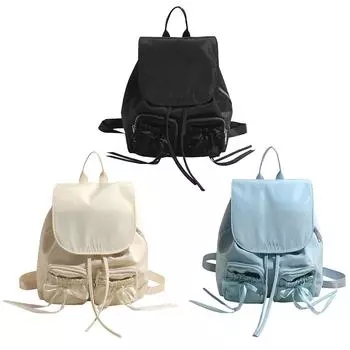 Нейлоновый маленький рюкзак-бабочка для женщин, симпатичный рюкзак с регулируемым плечевым ремнем, повседневный дорожный рюкзак для поездок на работу и за покупками бежевый