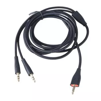 Нейлоновый плетеный 3,5 мм сменный аудиокабель для наушников Beyerdynamic MMX100 с высококачественным звуковым проводом чёрный