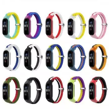 Нейлоновый плетеный эластичный ремешок Solo Loop для браслета Mi Band 6 7 Miband4 Miband 5 NFC браслет для Xiaomi Mi Band 4 3 5 6 ремешок For Mi Band 5/6/7/NFC