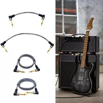 Нейлоновый плетеный коммутационный кабель для педали эффектов электрогитары, кабель для педалей под прямым углом, аксессуары для музыкальных инструментов 15