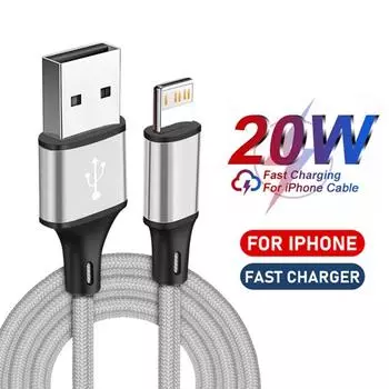 Нейлоновый плетеный USB-кабель для быстрой зарядки iPhone 13 14 Pro Max 11 12 mini X XR XS 6S 7 8 Plus SE Кабели для быстрой зарядки и синхронизации данных 0.25m