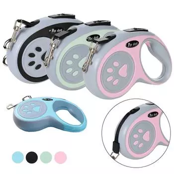 Нейлоновый поводок для собак 3 м 5 м, автоматический выдвижной тяговый трос для домашних животных для маленьких собак, походный ремень для щенков, кошек, поводковый ремень для чихуахуа, принадлежности для французского бульдога 3M зелёный