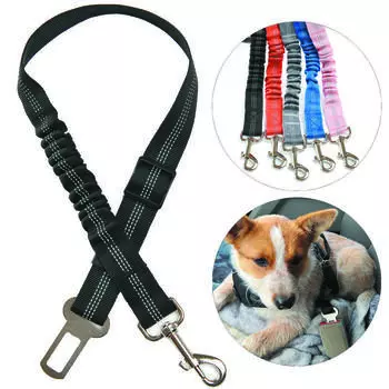 Нейлоновый ремень безопасности для собак в машине для маленьких и больших собак, кошек, прочный светоотражающий эластичный трос для автомобиля, трос безопасности для щенков в машине, Йоркшир чёрный