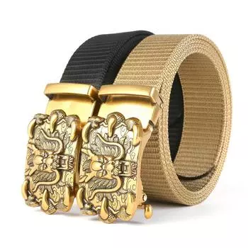 Нейлоновый ремень, беззубый ремень с автоматической пряжкой, мужской парусиновый ремень, деловой повседневный брючный ремень, натуральный ремень с баской 120cm