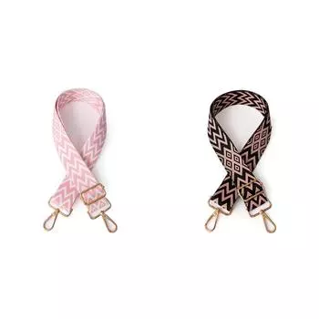 Нейлоновый ремень через плечо, мягкий женский широкий ремень для сумки-цепочки, ремень для сумки (Розовый+Белый)