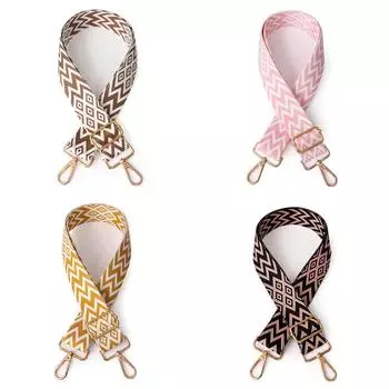 Нейлоновый ремень через плечо, мягкий женский широкий ремень для сумки-цепочки, ремень для сумки (Коричневый+Белый)