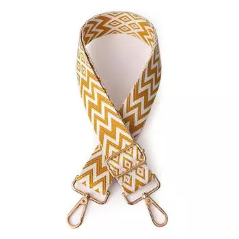 Нейлоновый ремень через плечо, мягкий женский широкий ремень для сумки-цепочки, ремень для сумки (Коричневый+Белый)