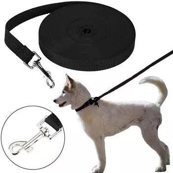 Нейлоновый ремень для поводка для собак, товары для домашних животных, прогулочная шлейка, ведущая веревка для маленьких, средних и больших собак, пешая прогулка, тяговая веревка для щенков для дрессировки бульдога 1.5m*2cm чёрный