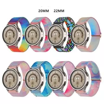 Нейлоновый ремешок 20 мм 22 мм для Garmin Vivoactive4 3 Venu 2 Forerunner 55 265M 645 745/Samsung Galaxy Watch5 4 3 Active2 ремешок для умных часов 20mm разноцветный