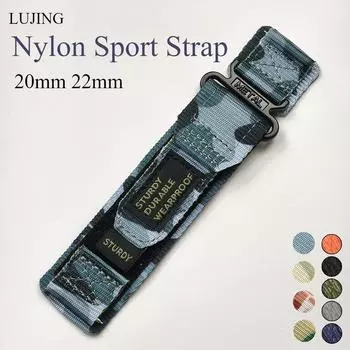 Нейлоновый ремешок 20 мм 22 мм для Samsung Galaxy Watch 5 Pro, ремешок для часов Galaxy Watch 6 5 40 44 мм, часы 6 43 47 мм, сменный браслет 22mm чёрный