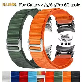Нейлоновый ремешок Alpine с петлей для Samsung Galaxy Watch 6 4 Classic 43 47 мм 42 46 мм 4/5/6 44 40 мм, быстросъемный ремешок для 5Pro, браслет 45 мм