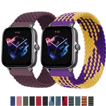 Нейлоновый ремешок для amazfit Bip/GTS/GTS 2/2e/Mini/Samsung Galaxy Watch 4, плетеный браслет-петля Solo, ремешок для часов для Samsung Gear S3 Frontier/Classic