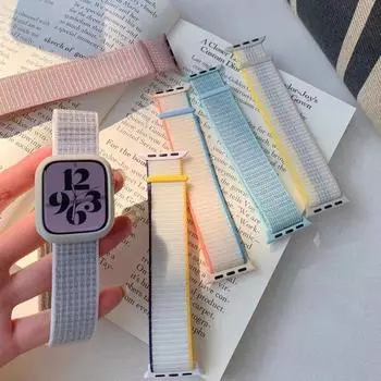 Нейлоновый ремешок для Apple Watch Band 44 мм, 49 мм, 45 мм, 42 мм, браслет Correa iwatch Series 8 se 7, 6, 5, 3, Ultra Band, 40 мм, 41 мм, 38 мм