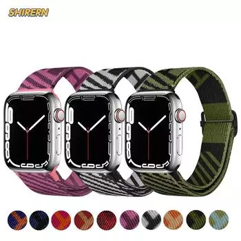 Нейлоновый ремешок для Apple Watch Band Ultra 49 мм, 44 мм, 41 мм, 45 мм, 42 мм, 40 мм, 38 мм, браслет-браслет для iwatch se 8, 7, 6, 5, 4, 3, 2, 1 SE