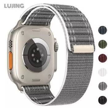 Нейлоновый ремешок для Apple Watch Band Ultra 2 49 мм 46 мм 45 мм 41 мм 44 мм 42 мм 38 мм Браслет с волнообразным узором для iWatch Series 10 9 8 7 6 5 4 3 2 1 For 38mm 40mm 41mm чёрный