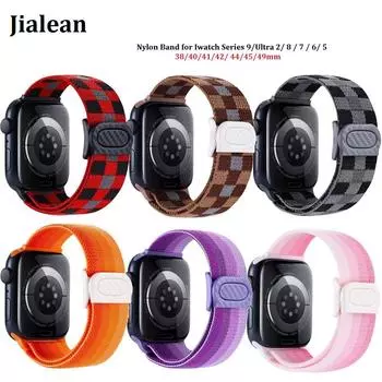 Нейлоновый ремешок для Apple Watch Series Watch 9 8 Ultra 2 7 6 5 38 42 мм, сменная петля для ремешка для Iwatch Series 3 45 мм 49 мм 42/44/45/49mm