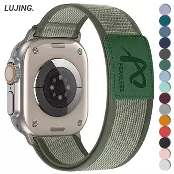 Нейлоновый ремешок для Apple Watch Ultra 2 Band 49 мм, 45 мм, 44 мм, 42 мм, 41 мм, 40 мм, спортивный браслет Trail для Iwatch Series 9, 8, 7 SE 6, 5, 4 For 38mm 40mm 41mm чёрный