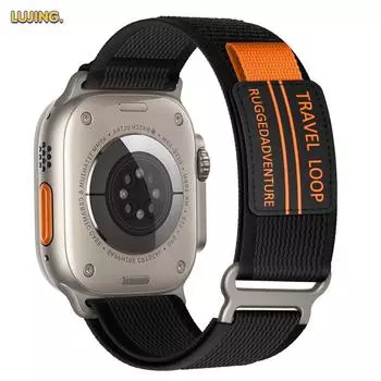 Нейлоновый ремешок для Apple Watch Ultra 2, ремешок 44 мм, 45 мм, 49 мм, 40 мм, 42 мм, 41 мм, 38 мм, браслет Correa Trail Loop iwatch Series10 46 мм, 8, 9, ремешок SE For 38mm 40mm 41mm синий