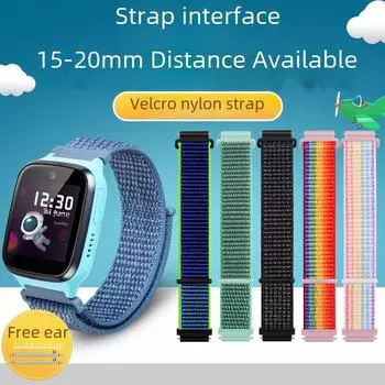 Нейлоновый ремешок для часов, 15-20 мм, подходит для детских часов-телефонов Mimi Rabbit Xiaoxun 360 17mm interface темно-синий