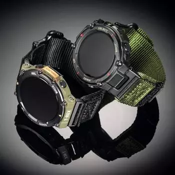 Нейлоновый ремешок для часов Amazfit T-Rex 2, сменный ремешок для Amazfit T Rex Pro For Amazfit Trex 2 чёрный