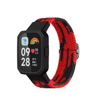 Нейлоновый ремешок для часов для Xiaomi Mi Watch lite 1 2 3, плетеный эластичный плетеный браслет для Xiaomi Redmi Watch 3 2 1, ремешок для часов Redmi Watch Lite1 / 2 чёрный