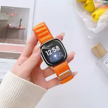 Нейлоновый ремешок для часов Fitbit Versa, браслет Fitbit Versa 2/Versa 3/Versa 4, браслет Alpine Loop Correa для Fitbit Sense 2 Fitbit versa 3 чёрный