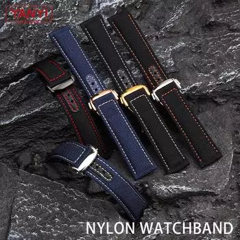 Нейлоновый ремешок для часов Omega Hamilton, холст, прочный ремешок для часов 20 мм, 22 мм, удобный кожаный ремешок, нижняя складная пряжка