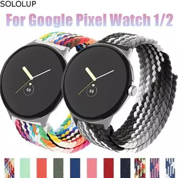 Нейлоновый ремешок для Google Pixel Watch 2/Pixel Watch Эластичный регулируемый ремешок на запястье Браслет Сменные аксессуары для Pixel Watch for Google Pixel Watch 1/2