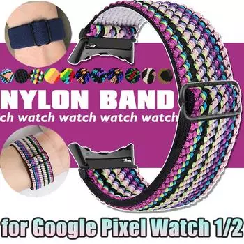 Нейлоновый ремешок для Google Pixel Watch 2 Scrunchie Active эластичный ремешок на запястье сменный браслет аксессуары для Pixel Watch For Google Pixel Watch 1/2 серый