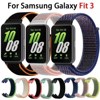 Нейлоновый ремешок для Samsung Galaxy Fit 3, регулируемый эластичный браслет-петля, ремешок для часов для Samsung Galaxy Fit3, сменный ремешок For Galaxy Fit 3 красный черный