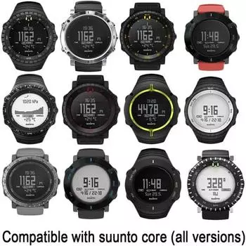 Нейлоновый ремешок для умных часов Suunto Core All Black, легкий тканый трехцветный ремешок, металлические разъемы suunto core серый/чёрный