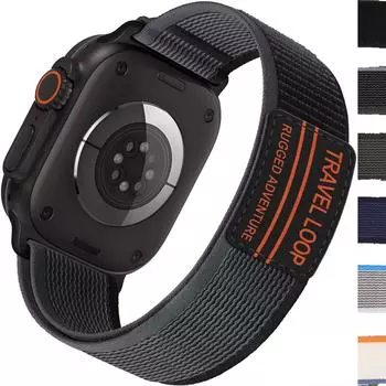 Нейлоновый ремешок для умных часов Ultra 2 10 46 мм 9 8 7 49 мм 45 мм 41 мм 44 мм 40 мм 42 мм 38 мм для умных часов серии 6 SE 5 4 3 2 1 спортивный мужской ремешок S10 42-38 40 41 mm бежевый