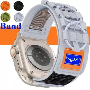 Нейлоновый ремешок для умных часов Ultra 2 49 мм 10 46 мм 9 8 7 45 мм 41 мм для умных часов серии SE 6 3 5 4 2 1 44 мм 40 мм 42 мм 38 мм, спортивный мужской ремешок для часов S10-42 41 40 38mm оранжевый
