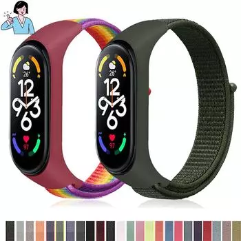 Нейлоновый ремешок для Xiaomi Mi Band 6, браслет, ремешок для часов Pulse Correa, браслет Mi Band, спортивный браслет Mi Band 7, 6, 5, 4, 3 Mi band 3 4 5 6
