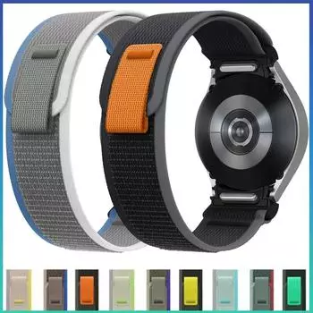 Нейлоновый ремешок No Gaps для Samsung Galaxy Watch 7 6 5 4 44 мм 40 мм спортивный ремешок для Galaxy Watch 6 Classic 47 мм 43 мм4 Classic 42 мм 46 мм5 Pro Bluetooth for Galaxy Watch 7