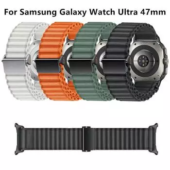 Нейлоновый ремешок Ocean для Samsung Galaxy Watch 7 Ultra, спортивный ремешок 47 мм, браслет для Galaxy Watch 7 Ultra, ремешок без зазоров чёрный